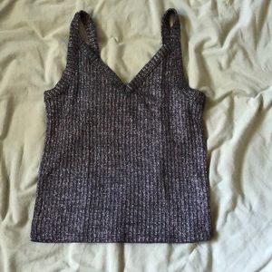 Sparkly ribbed black tank top. Size M.
